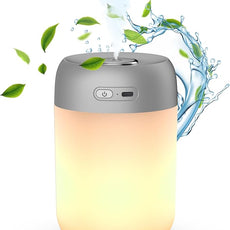 Night Lights Humidifiers For Bedroom, USB Rechargeable, LED Lights For Bedroom,4 Mode Portable Humidifier Fit For Various Scenarios,<28dB, Auto Shut-off, Ideal For Home Travel Plants(Gray）
