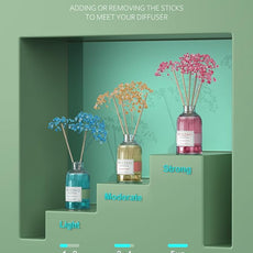 MIZZEO Reed Diffuser Set, Mango Tango 6.76 fl oz Highly Scented Room Diffuser Home Fragrance Essential Oil Reed Flower Diffuser, House Bedroom Office Decor & Gifts