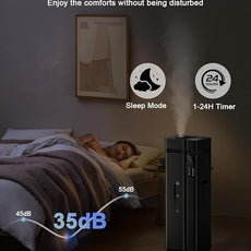 13L/3.4Gal Humidifiers for Bedroom, Ultrasonic Warm & Cool Mist Humidifier Large Room, Covers 800ft², 72H Runtime, 24H Timer, 3 Mist Modes Top Fill Quiet Humidifiers for Home, Office, Black