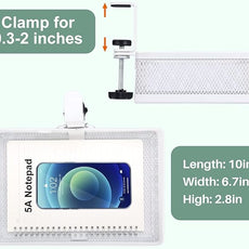 ROSYLINE Clamp On Desk Organizer - Under Desk Hanging Drawer with Storage Basket, Multi-Scene Mount Tray for Home Dorm Office (White)