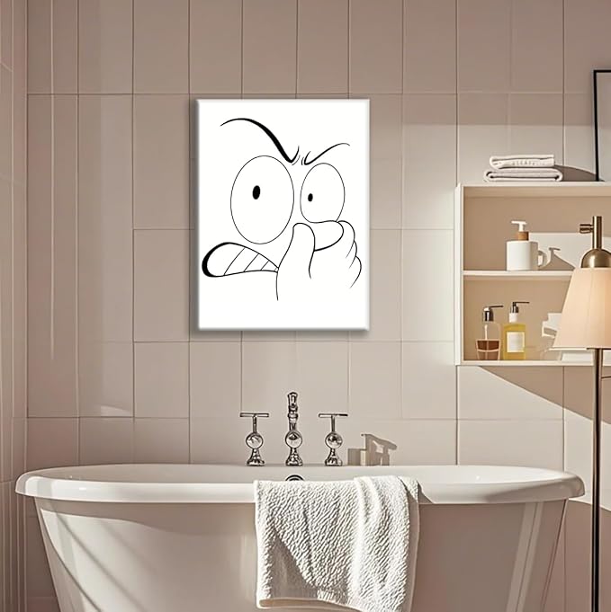 Jatinoo Bathroom Decor Wall Art Framed Canvas Paintings Bathroom Pictures Wall Decor Retro Home Decor For Apartment Or House