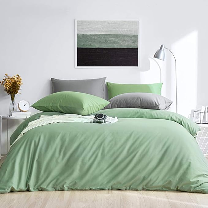 FLXXIE 2 Pack Microfiber King Pillow Cases, 1800 Super Soft Pillowcases with Envelope Closure, Wrinkle, Fade and Stain Resistant Pillow Covers, 20x36, Sage Green