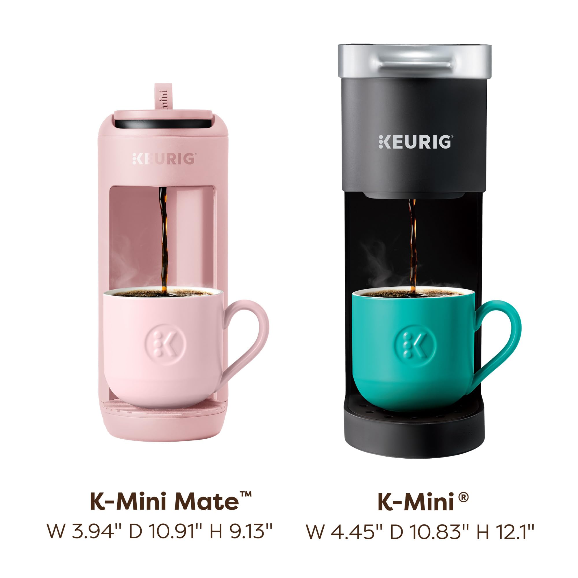 Keurig K-Mini Mate Single Serve K-Cup Pod Coffee Maker, Brews Up to 12 oz Cup, Compact Portable Coffee Machine for Small Spaces, Great for Dorms & Offices, Pink Sands Dormly
