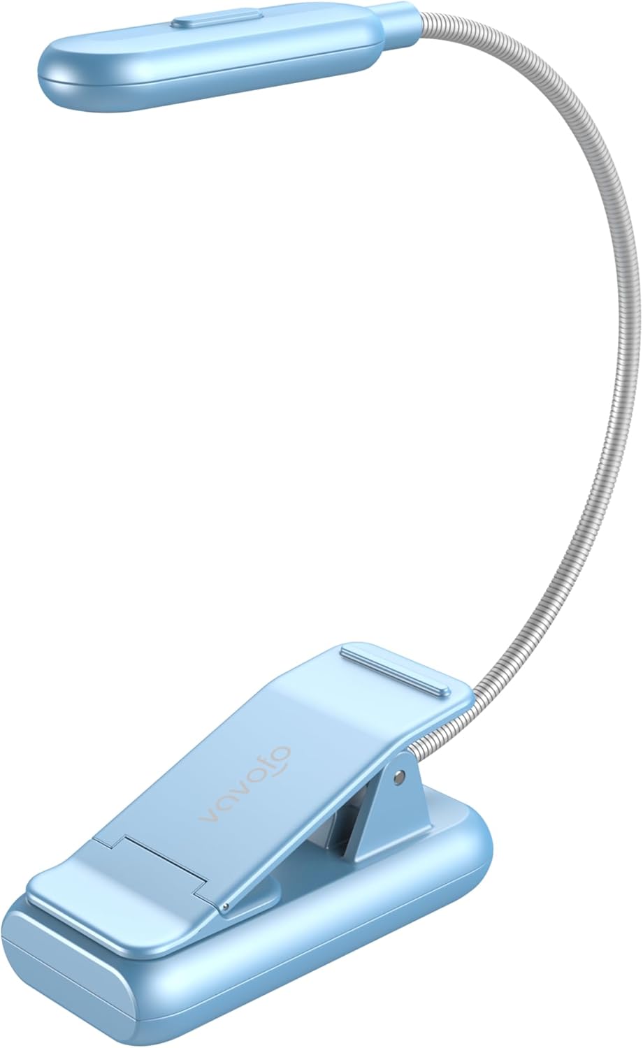 VAVOFO Clip On Book Light for Bed Kids, 7 LED Reading Light with 9-Level Warm Cool White Daylight, Eye Care Lamp with Power Indicator for Bookworms (Blue) Dormly