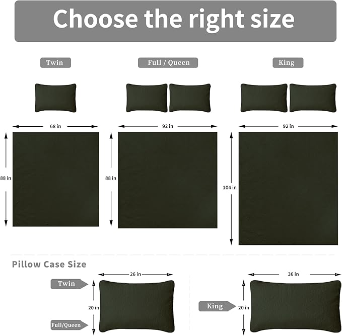 Easy-Going Full/Queen Size Reversible Quilt Set with 1 Quilt and 2 Pillow Shams, Soft Bed Quilt Cover, Water Resistant Lightweight Microfiber Bedspread, Stain Resistant, Olive Leaf-Army Green/Beige