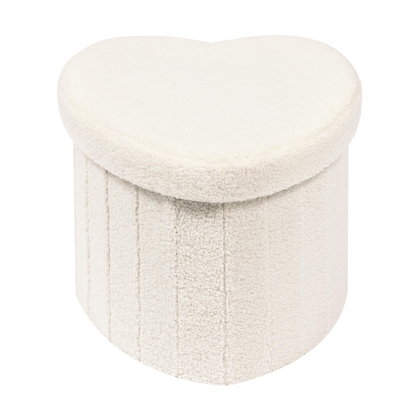 B FSOBEIIALEO Storage Ottoman Cube, Flowers Shaped Ottomans with Storage Foot Stool Footrest for Lving Room, Boucle Ottoman Seat for Dorm Room,Faux Teddy Fur,White 12.6"x12.6"x12.6" Dormly