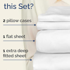 Extra Deep Pocket Full Sheets - 4 Piece Breathable & Cooling Bed Sheets - Hotel Luxury Bed Sheet Set - Soft, Wrinkle Free & Comfy - Easily Fits Extra Deep Mattresses - Deep Pocket White Sheets Set