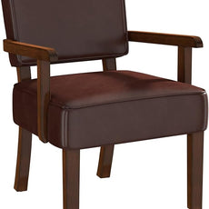 Accent Chair, PU Leather Living Room Chairs Oversized with Soft Seat and Armrests, Armchair for Bedroom, Dinning, Reading, Waiting Rooms (Leather Cherry)