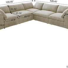 WJShome Cloud Modular Sectional Sofa,160.6
