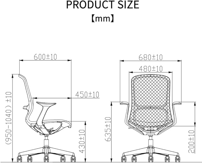 Ergonomic Mesh Office Chair with Lumbar Support, Multicolor Rolling Task Chair, Adjustable Computer Desk Seating for Home Office (Red)