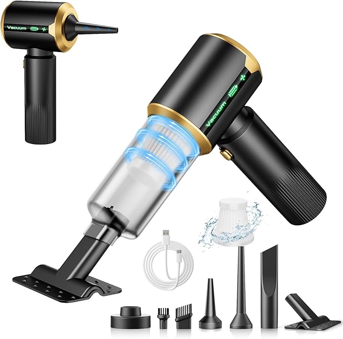 Car Handheld Vacuum Cordless with 16000Pa Ultra-Strong Suction, Brushless Motor & HEPA Filter - Lightweight Design for Drivers - Charcoal