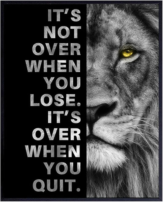 YELLOWBIRD ART & DESIGN Motivational Wall Art & Decor - Positive Quotes - Motivational poster - Office Wall Art - Lion Wall Decor Inspiration Motivation Man cave Gym Wall Decor for Men
