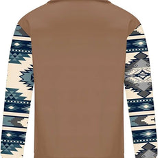 Western Sweatshirts for Men Aztec Cowboy Vintage Graphic Fleece Hoodie Mens Quarter Zip Pullover Country Jacket