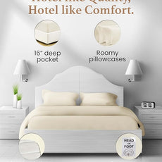 1000 Thread Count Egyptian Cotton Sheets Twin Size, 4 Pc Luxury Sheets Set, Long Staple 100% Cotton Sheets for Twin Size Bed, 16