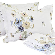 FADFAY 4-Piece Shabby White Floral Bed Sheet Set Cotton Bed Sheets, Twin