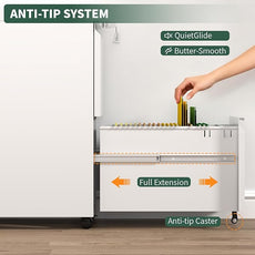 2 Drawer File Cabinet with Lock,Under Desk Rolling Small Filing Cabinet for Home Office Storage, Mobile Steel Cabinets with Wheels, Fully Assembled, White