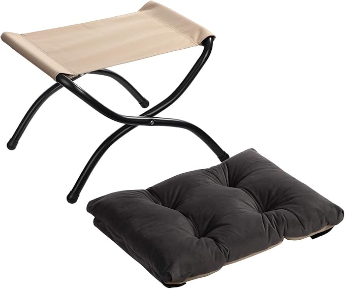 HollyHOME Lazy Chair with Foldable Ottoman, Accent Comfy Lounge Armchair and Folding Footrest Stool, Leisure Sofa Reading Chair and Footstool for Living Room, Bedroom, Dorm,Velvet Smoky Grey