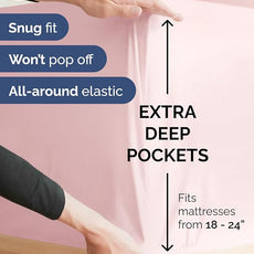 Extra Deep Pocket Full Sheets - 4 Piece Breathable & Cooling Bed Sheets - Hotel Luxury Bed Sheet Set - Soft, Wrinkle Free & Comfy - Easily Fits Extra Deep Mattresses - Deep Pocket Lavender Pink Sheets