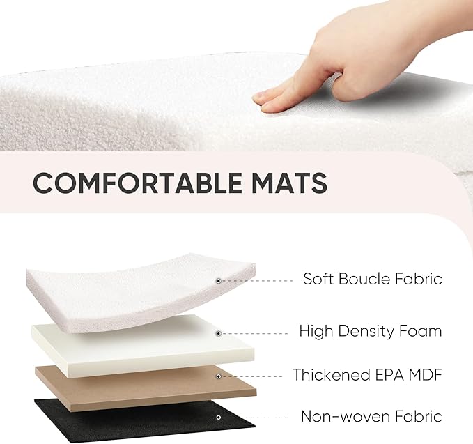 PINPLUS Storage Ottoman Cube Square Shaped Ottomans with Storage Foot Stool Footrest for Lving Room Boucle Ottoman Seat for Dorm Room,Faux Teddy Fur White,15"x15"x15"