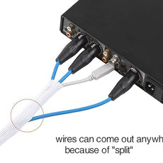 Alex Tech 25ft - 1.25 inch Cord Protector Wire Loom Tubing Cable Sleeve Split Sleeving for USB Cable Power Cord Audio Video Cable - Protect Cat from Chewing Cords - White