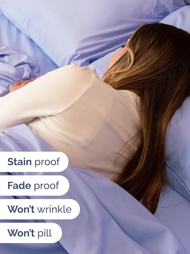 Extra Deep Pocket King Sheets - 4 Piece Breathable & Cooling Bed Sheets - Hotel Luxury Bed Sheet Set - Soft, Wrinkle Free & Comfy - Easily Fits Extra Deep Mattresses - Deep Pocket Lavender Sheets Set