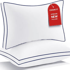 Premium Pillows King Size Set of 2, Fluffy and Supportive 7D Down Alternative Bed Pillows, Luxury Soft Hotel Quality Gusseted Pillow for Side Back Stomach Sleepers, Relief Neck Head and Shoulder Pain