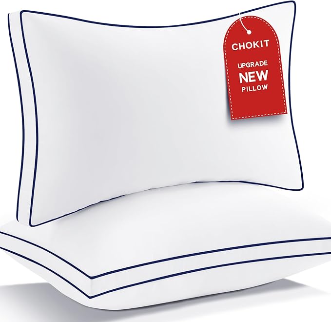 Premium Pillows King Size Set of 2, Fluffy and Supportive 7D Down Alternative Bed Pillows, Luxury Soft Hotel Quality Gusseted Pillow for Side Back Stomach Sleepers, Relief Neck Head and Shoulder Pain