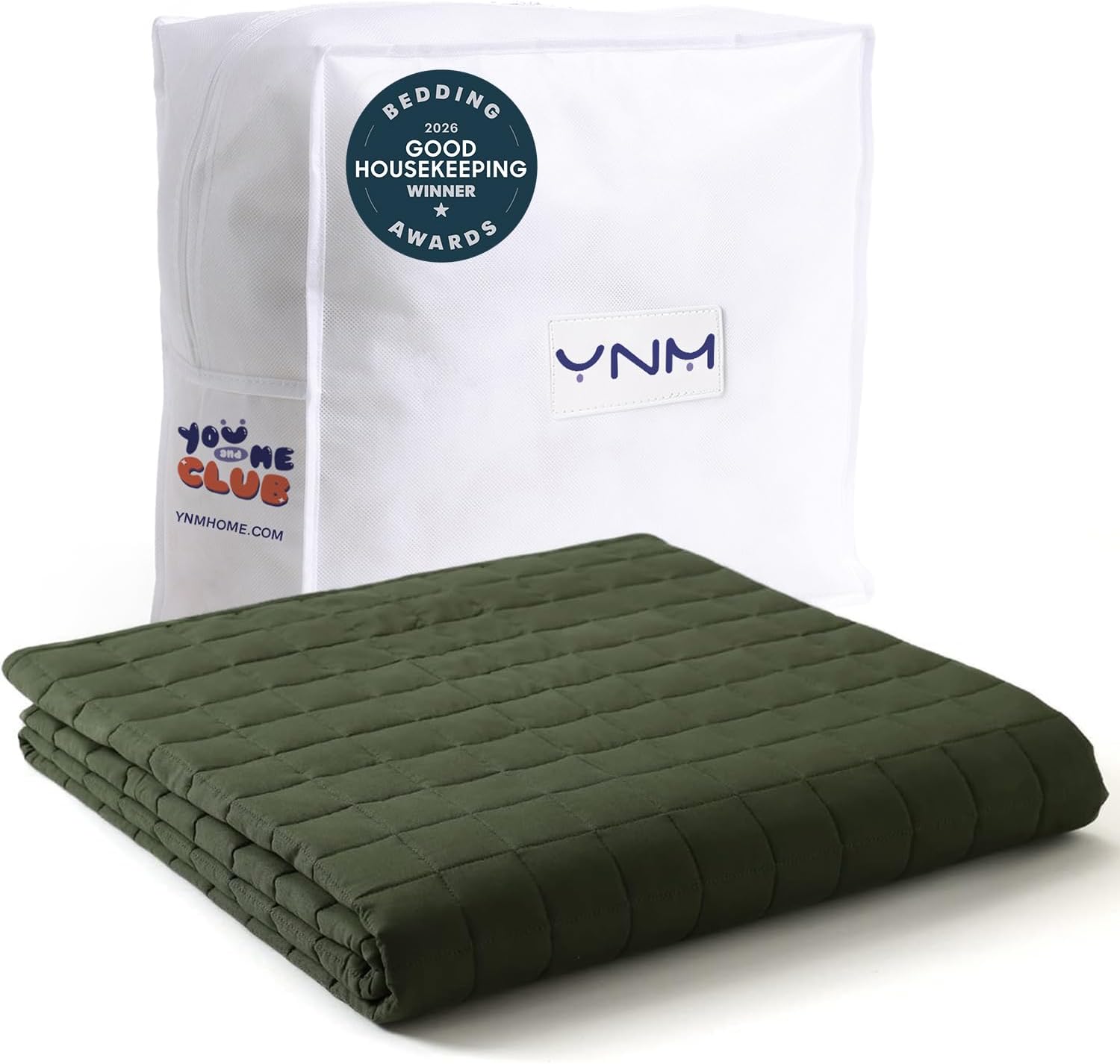 YnM 15lbs Weighted Blanket for Adults, Heavy Bed Throw Blanket with Cooling Glass Beads for All Season Use, Ideal for ~140lbs (48x72 Inches, Twin/Full, Dark Grey)