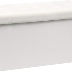 B FSOBEIIALEO Folding Storage Ottoman, Long Ottomans Shoes Bench, Velvet Storage Chest Footrest Seat 31.5