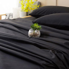 SONORO KATE Bed Sheet Set Super Soft Microfiber 1800 Thread Count Luxury Egyptian Sheets Fit 18-24 Inch Deep Pocket Mattress Wrinkle-4 Piece (Black, California King)