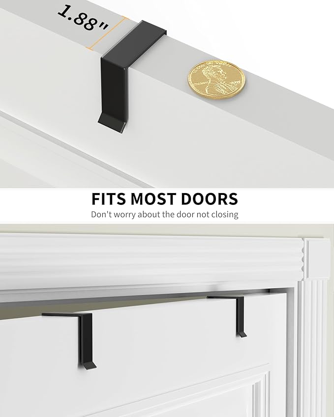 Moforoco Wood 9-Tier Over The Door Pantry Organizer, Wooden Pantry Organization and Storage, Black Hanging Basket Wall Spice Rack Seasoning Shelves, Home & Kitchen