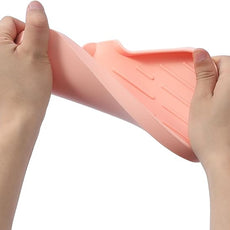Silicone Bathroom Soap Dishes with Drain Spout-Bathroom and Kitchen Sink Organizer,Sponge Holder,Dish Soap Tray,Perfect for Dispenser,Scrubber,Bottle,Cup on Sink or Counter-Pink 9.6