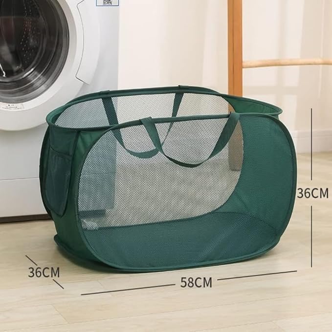 4 Pcs Mesh Popup Laundry Hamper, Opening Laundry Basket,Popup Laundry Basket with Durable Handles,Foldable Pop-up Mesh Hamper Dirty Clothes Basket for Clothes & Laundry-Home Organization