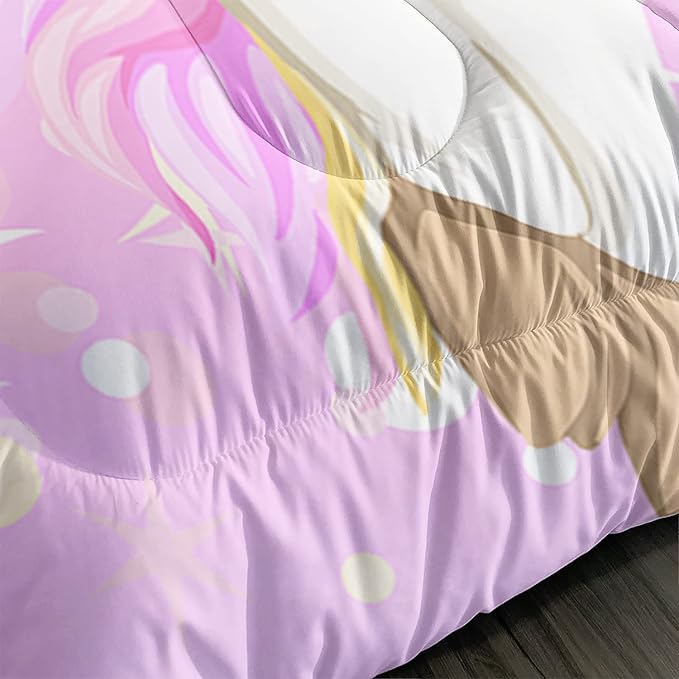 CVHOUSE Rainbow Unicorn Bedding Queen Size,Rainbow Unicorn Bedding Set for Girls Kids Teens,Rainbow Unicorn Comforter Set Unicorn Duvet Set Unicorn Quilt Set Girls Room Decor 3 Pieces
