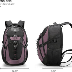 Swissdigital Design Laptop Backpack with USB Charging Port, Travel Backpack Fits 15.6 inches Computer, 31L College School Backpack for Women, Light Purple/Black | SD803-85