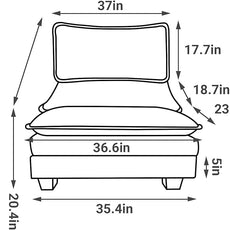 VINGLI Cloud White/Cream Middle Single Chair with Ottoman