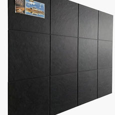 12-Pack Black Felt Wall Tiles(11.8“x11.8”Each), 47.2“x 35.4” Large Cork Board Alternative, Self-Adhesive Bulletin Pin Board for Office Home Kitchen Photos & Memos