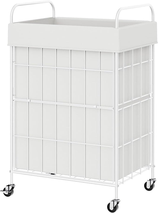 Laundry Hamper with Wheels, 90L Laundry Basket with Handle, Laundry Sorter with Removable Liner Bag