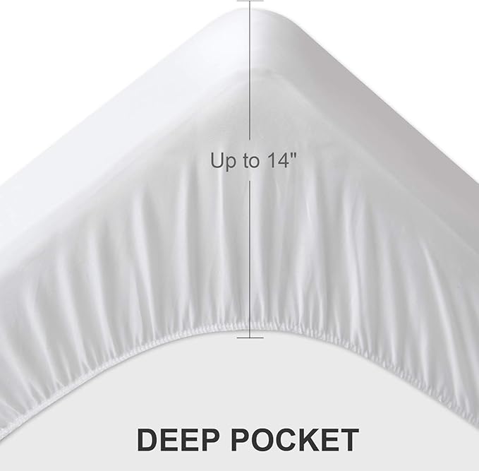 Twin Extra Long (XL) Mattress Pad Waterproof Protector, Twin XL Mattress Protector Cover for College Dorm, Breathable & Noiseless Twin XL Mattress Topper Fitted with Deep Pocket to 14" Depth