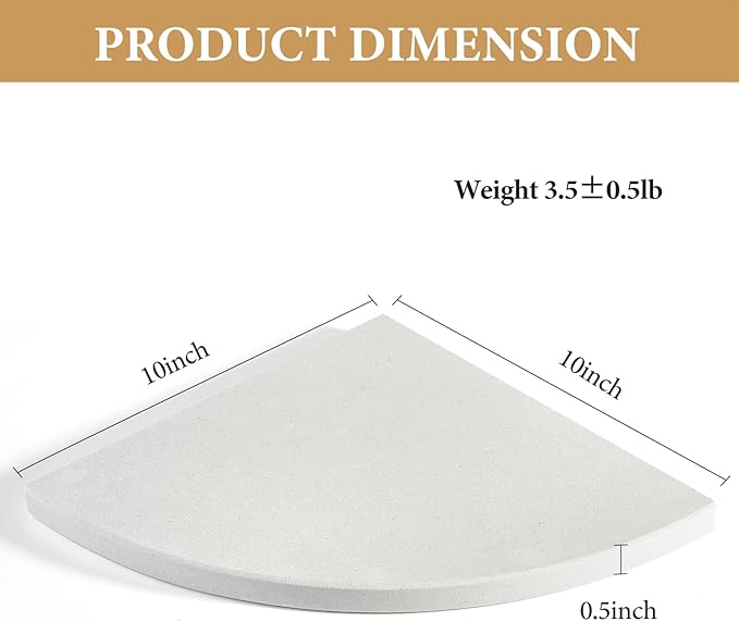 Koville 2 Pcs Wall Mounted White Marble Corner Shower Shelf for Bathroom, 10'' Polished Marble Corner Shelves for Bath, Stone Corner Shower Caddy - White Cliff (No Glue Included)