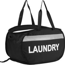Collapsible Laundry Baskets, Tear-proof Dirty Clothes Hampers for Laundry, Foldable Laundry Basket with Dual Handles, Easy to Carry Pop Up Hamper for Bedroom, Bathroom, Dorm, Laundry Room Black