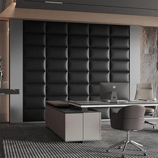 Black Stick-On Wall Mounted Headboard - 9-Piece Bed Backboard for Queen Size Beds, 24 x 12 Inches Each, Easy-to-Install Decorative Sound-Proofing Bed Headboard Queen