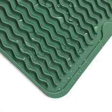 Silicone Dish Drying Mat for Multiple Usage,Easy clean,Eco-friendly,Heat-resistant Silicone Mat for Kitchen Counter,Sink,Bar,Bottle,or Cup Green M 17 inches x 6 inches