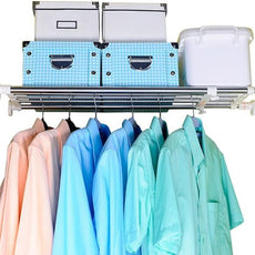 BAOYOUNI Tension Closet Shelf, Adjustable Storage Rack Separator Wardrobe Cupboard Divider Organizer Rod for Kitchen Bathroom Bedroom, 23.62-39.37 Inch