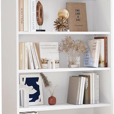 Farini 60 Inch Tall Bookcase,5 Shelf Bookshelves,Adjustable Bookshelf for Home Office,White