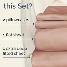 Extra Deep Pocket Queen Sheet Set - 4 Piece Breathable & Cooling Bed Sheets - Hotel Luxury Sheet Set - Ultra Soft, Wrinkle Free & Comfy - Easily Fits Extra Deep Mattresses - Deep Pocket Mauve Sheets