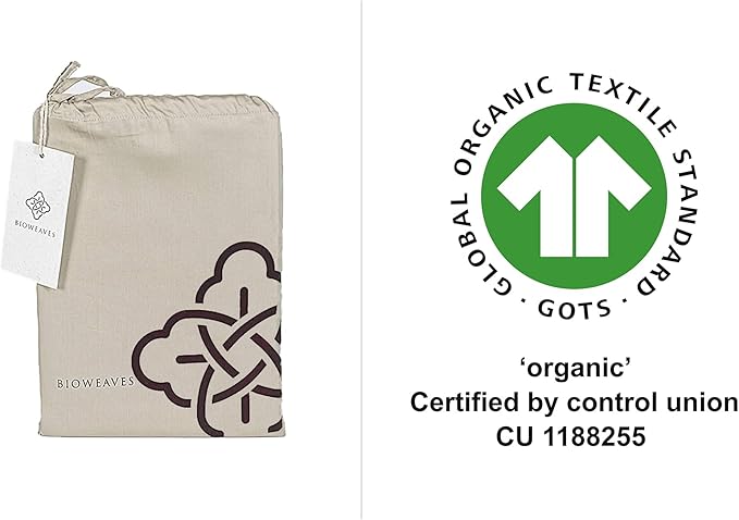 Bioweaves 100% Organic Cotton Body Pillow Cover for Body Pillowcases 300 Thread Count Soft Sateen Weave GOTS Certified with Zipped Closure - 21" x 54", Sand