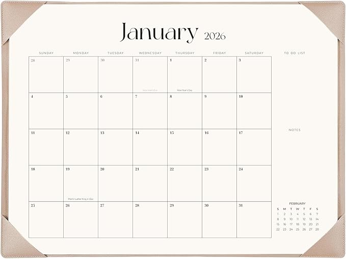 Desk Calendar 2026-2027 with Desk Mat – 22" x 17" Large Desk Pad Calendar Runs from January 2026 to June 2027, Office Supplies Desktop Monthly Calendar for Home & Office