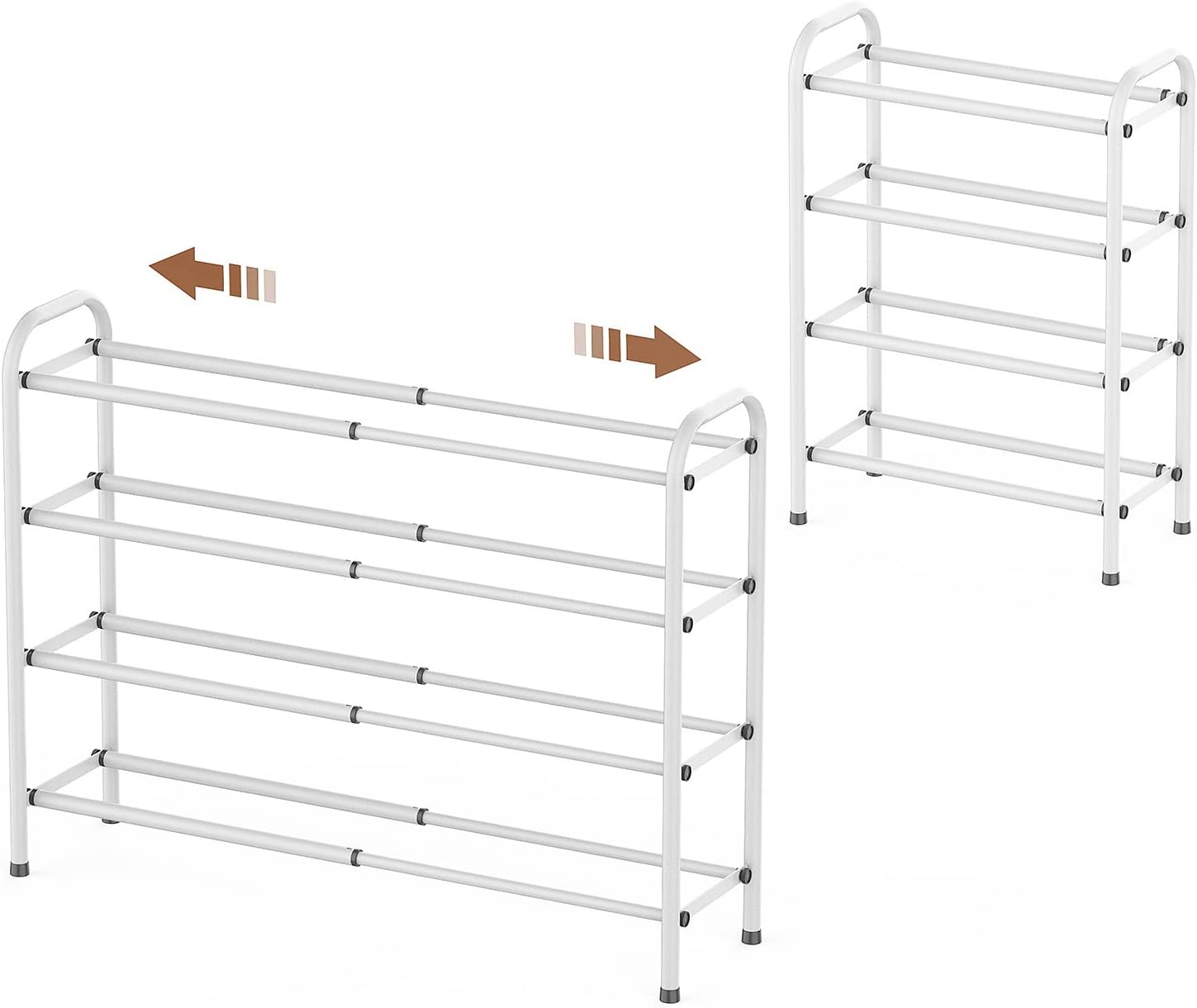 Gonfoam 3-Tier Expandable Shoe Rack,Adjustable Shoe Shelf Storage Organizer Heavy Duty Metal Free Standing Shoe Rack for Entryway Closet Doorway (Black) Dormly