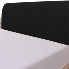 Easy-Going Stretch Bed Headboard Cover,Small Square Jacquard Headboard Slipcover, Dustproof Bed Head Cover for Bedroom (King,Black)